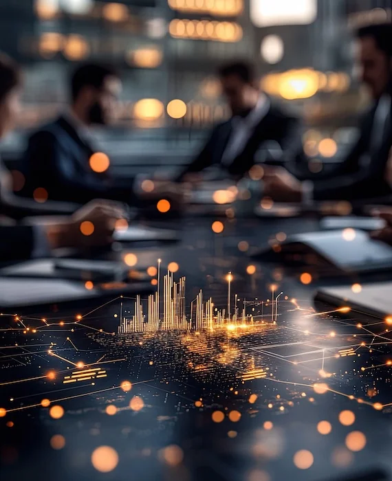 freelance cybersécurité - une image virtuelle de circuits composés brillants